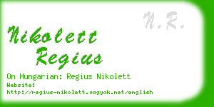 nikolett regius business card